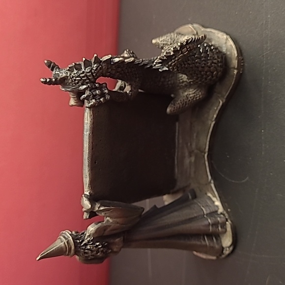 Myth and Magic The Magical Encounter Pewter Dragon Wizard Crystal Figure - Picture 2 of 7